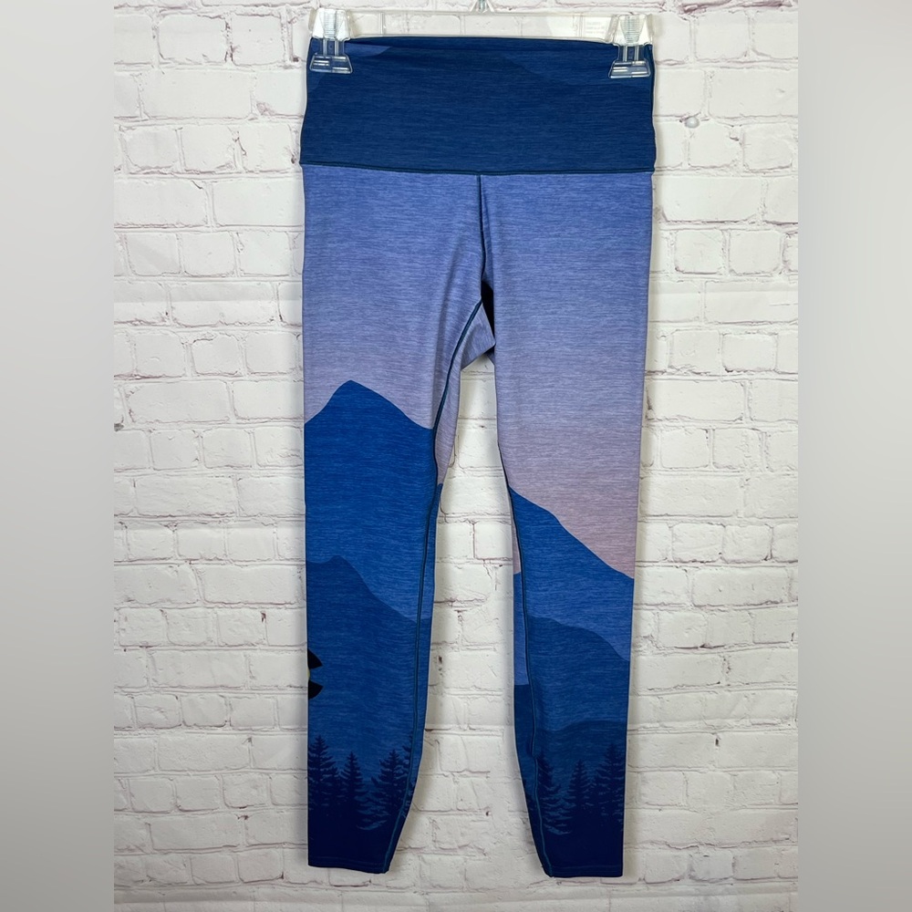 Colorado Threads Mountain Sunset Native Yoga Leggings View 2